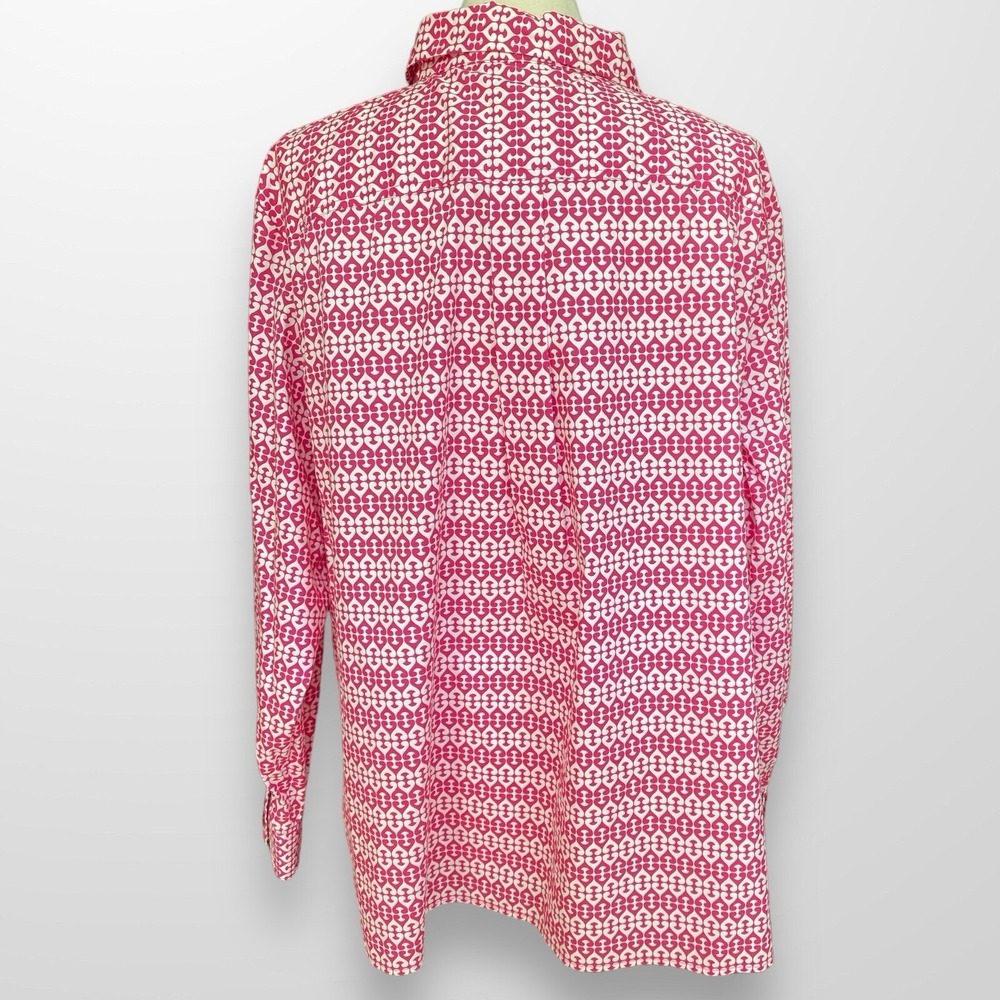 Jones New York Woman 3X Stretch Top Shirt Button Front Pink Long Sleeve NEW - Picture 5 of 9